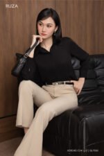 Áo sơ mi tay dài ADF244 đen pc1