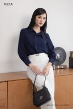 Áo sơ mi tay dài basic ADB247 xanh than pc2