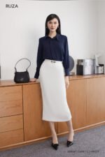 Áo sơ mi tay dài basic ADB247 xanh than pc3