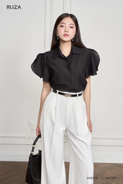 Áo sơ mi tay ngắn ANB235 đen pc1