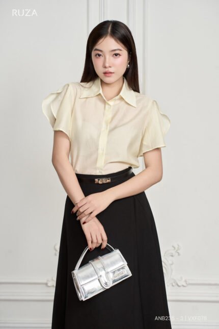 Áo sơ mi tay ngắn ANB235 vàng pc2