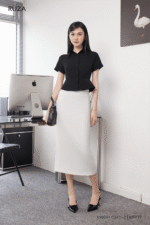 Áo sơ mi tay ngắn basic ANF244 đen pc1