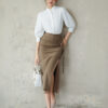 Chân Váy Suông Dài - Đen & Rêu - Twill Gân- VSF083-84 10 ALB257-1-VSF084-2