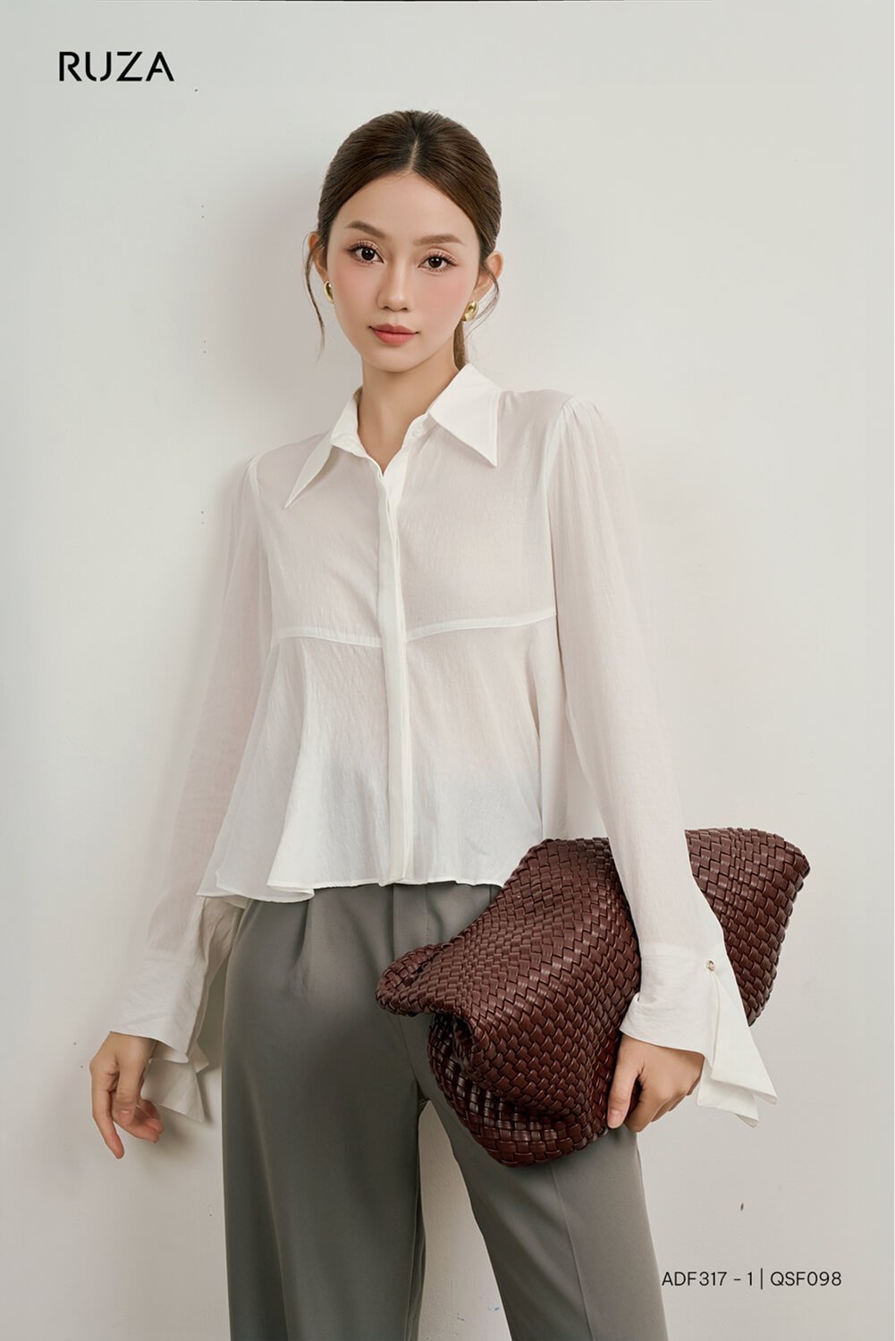 adf317-1-qsf098-2.jpg Áo Sơ Mi Tay Dài Kiểu - (Có 2 Màu) - ADF317 - Ảnh 6