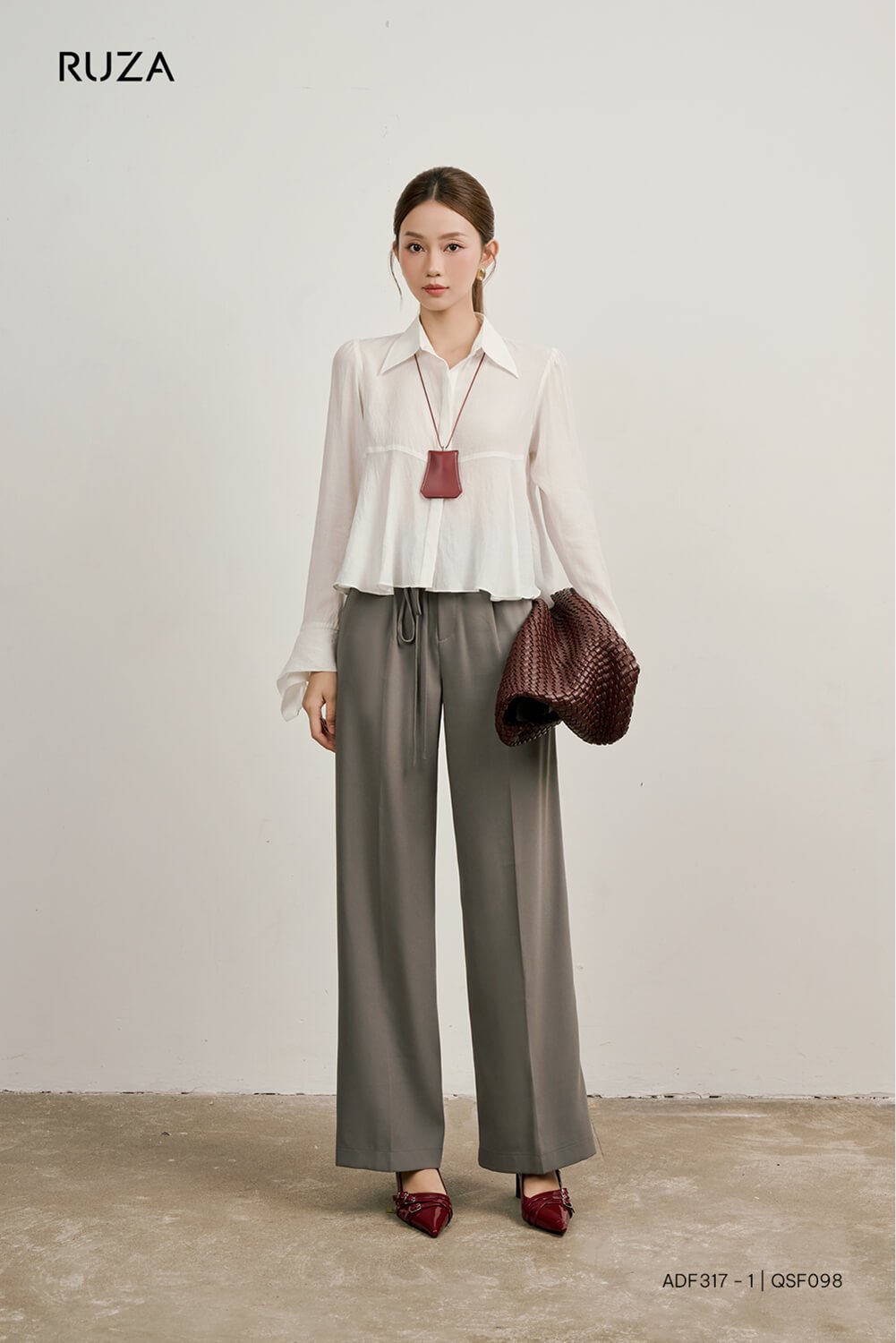 adf317-1-qsf098-3.jpg Áo Sơ Mi Tay Dài Kiểu - (Có 2 Màu) - ADF317 - Ảnh 9