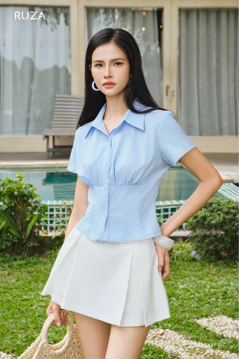 anf312-2-vxf107-2.jpg Áo Sơ Mi Tay Ngắn Kiểu - (Có 2 Màu) - ANF312 - Ảnh 12